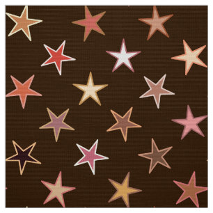 Tela Estrellas de guiño moderno, marrón chocolate y Tan