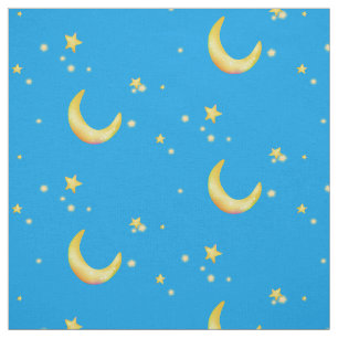 Tela Estrellas de luna creciente amarilla