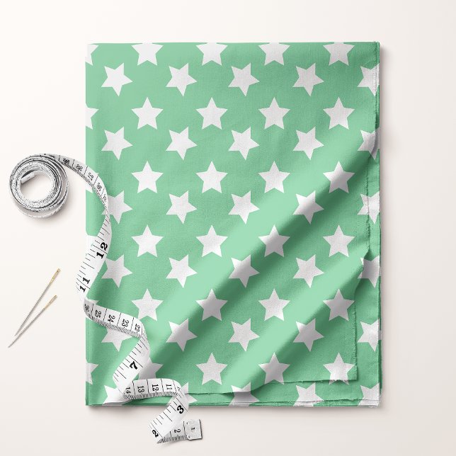 Tela Estrellas de menta verde chic Patrón espacial (Subido por el creador)