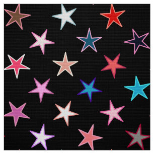 Tela Estrellas de trineo moderno, colores de joyas en n