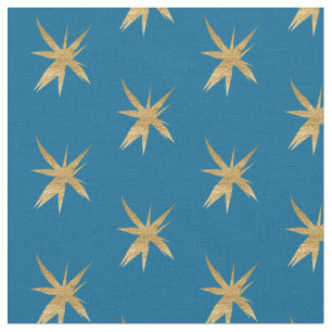 Tela Estrellas del oro en azul medio