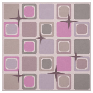 Tela Estrellas modernas de mediados del siglo XX morado