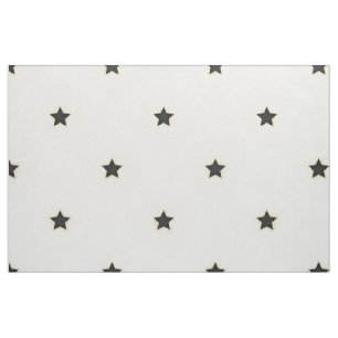 Tela Estrellas negras en blanco angustiado (gran escala
