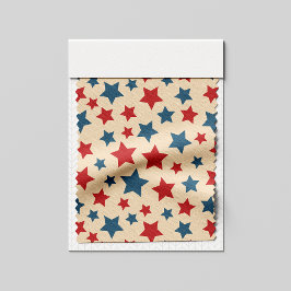 Tela Estrellas Rojas y Azules, 4 de Julio, Fondo Beige
