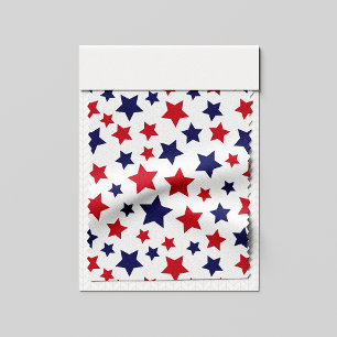 Tela Estrellas Rojas y Azules, 4 de Julio, Fondo Blanco