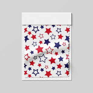 Tela Estrellas Rojas y Azules, 4 de Julio, Fondo Blanco
