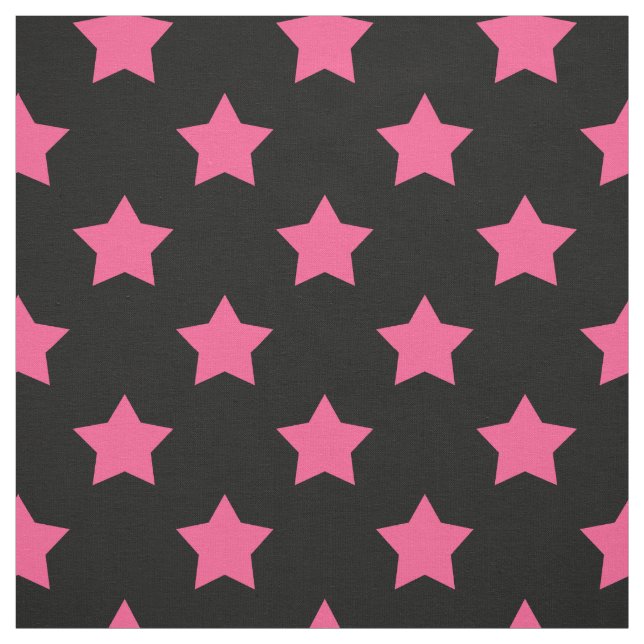 Tela Estrellas rosadas fondo negro textil (Retal)