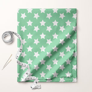 Tela Estrellas Verdes Menta Chic Patrón Espacial