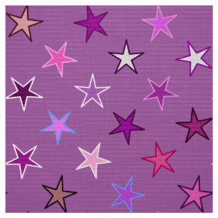 Tela Estrellas, violeta, ciruelo y rosa modernos del