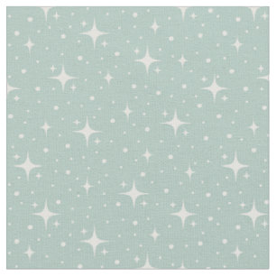 Tela Estrellas y puntos en gris pastel turquesa