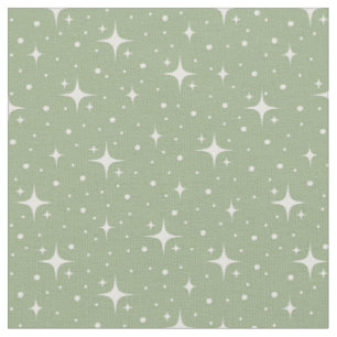 Tela Estrellas y puntos en verde salvia
