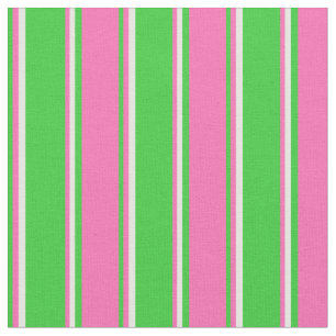 Tela Estripas de color crema verde limón, rosa calient