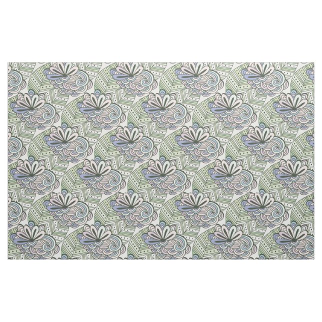 Tela Estructura del patrón de flores abstractas ("Cuarto gordo" (fat quarter))