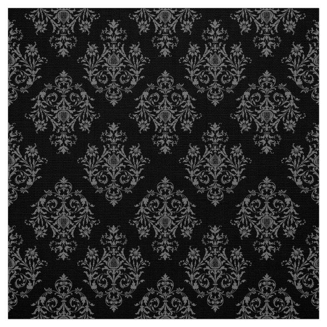 Tela Estructura Ornate Barroco negro Damask (Retal)