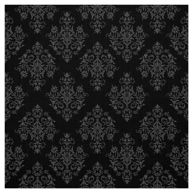 Tela Estructura Ornate Barroco negro Damask (Retal)
