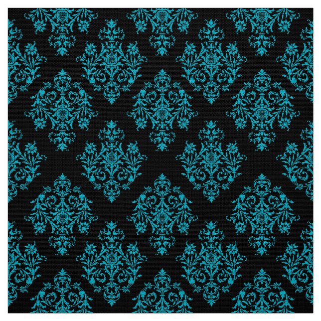Tela Estructura Ornate Barroco negro Damask (Retal)