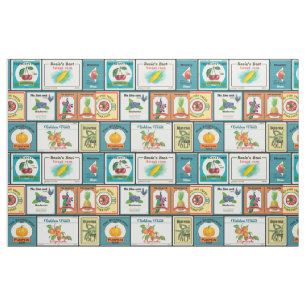 Tela Etiquetas de frutas de vintage en lata