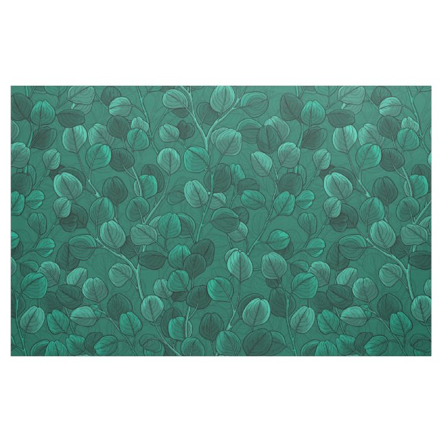 Tela Eucalipto sobre verde ("Cuarto gordo" (fat quarter))