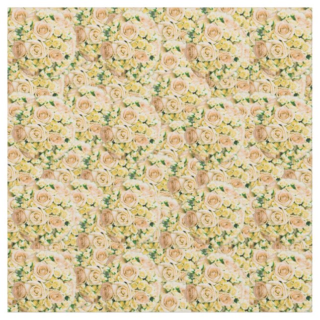 Tela Explosión de flores amarillas en Rose Bouquet (De cerca)