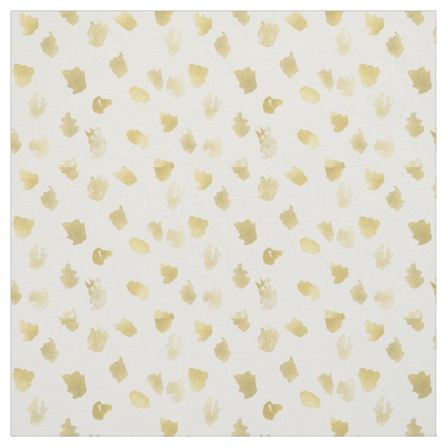 Tela Extracto blanco del estampado de animales del oro (Retal)