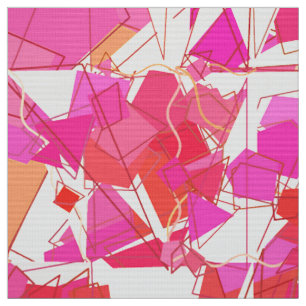 Tela Extracto moderno de los mediados de siglo, fucsia,