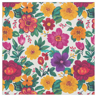 Tela Extravagancia floral de la Fiesta Blanca