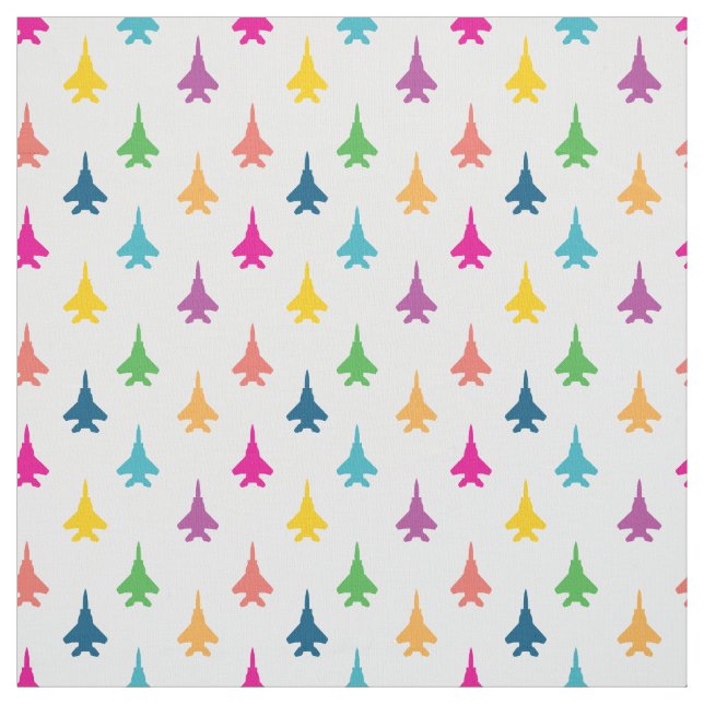 Tela F-15E Strike Eagle Fighter Jets Pattern - Arcoiris (Retal)