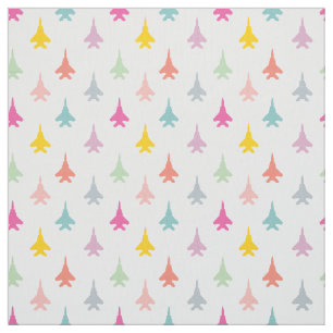Tela F-15E Strike Eagle Fighter Jets Pattern - Pastel