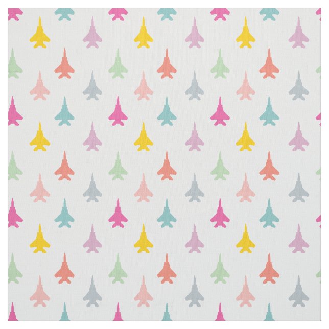 Tela F-15E Strike Eagle Fighter Jets Pattern - Pastel (Retal)