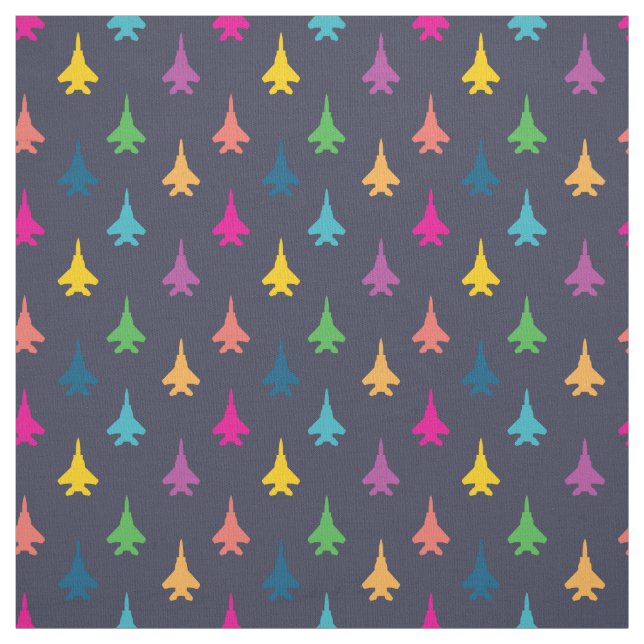 Tela F-15E Strike Eagle Fighter Jets Pattern Rainbow (Retal)