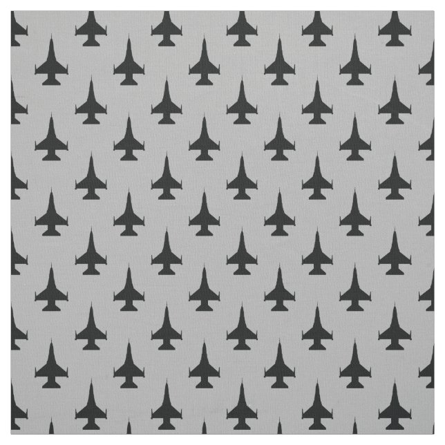 Tela F-16 Viper Fighter Jet Black en gris (Retal)