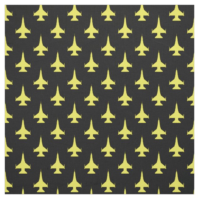 Tela F-16 Viper Fighter Jet Pattern Amarillo (Retal)