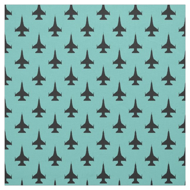 Tela F-16 Viper Fighter Jet Pattern Black (Retal)
