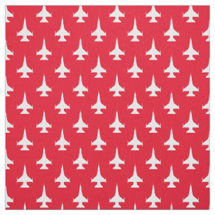 Tela F-16 Viper Fighting Falcon Jet Pattern White