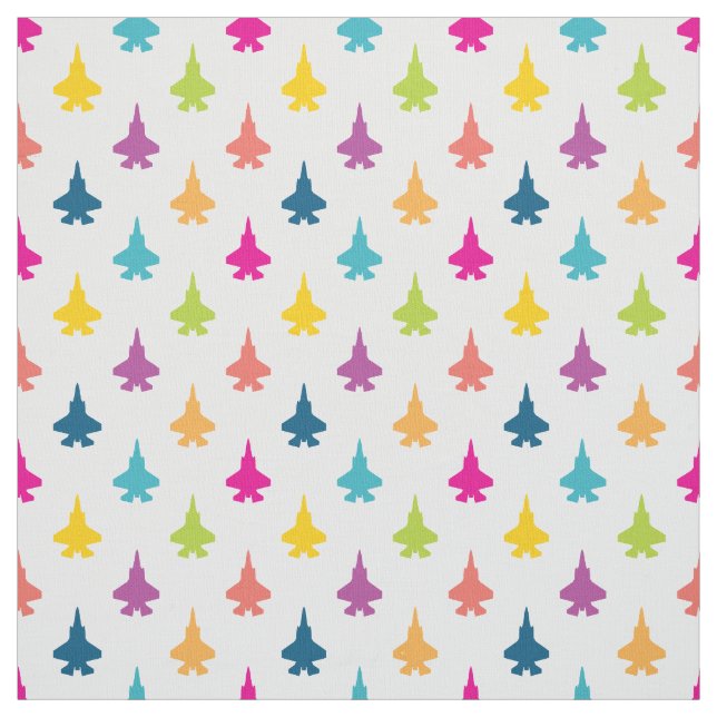 Tela F-35 Lightning Fighter Jets Pattern Bonito Rainbow (Retal)