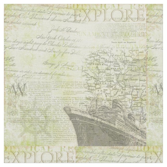 Tela Fabric antiguo de algodón de barco (De cerca)