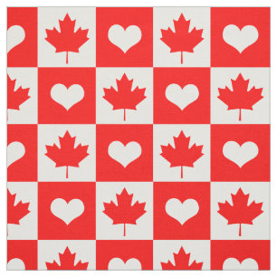Tela Fabric canadiense y hoja de arce, bandera cardíac