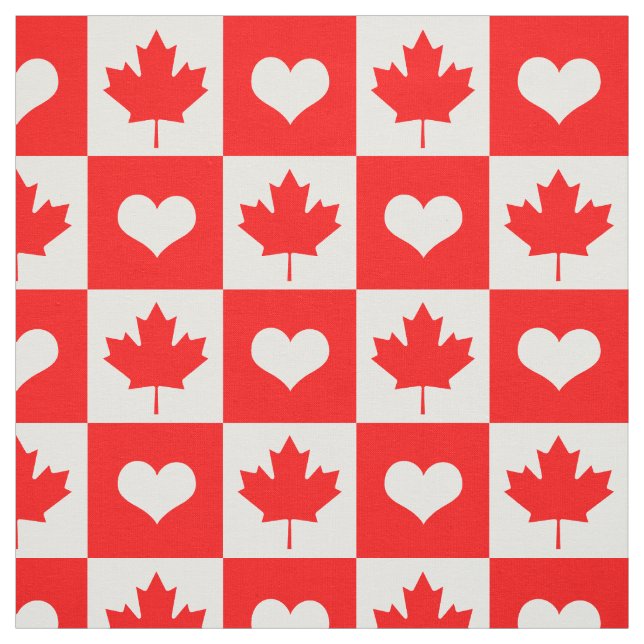 Tela Fabric canadiense y hoja de arce, bandera cardíaca (Retal)