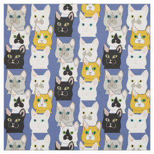 Tela Fabric: caras de gato