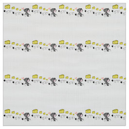 Tela Fabric Cheesy Mousey Red Hearts Kisses