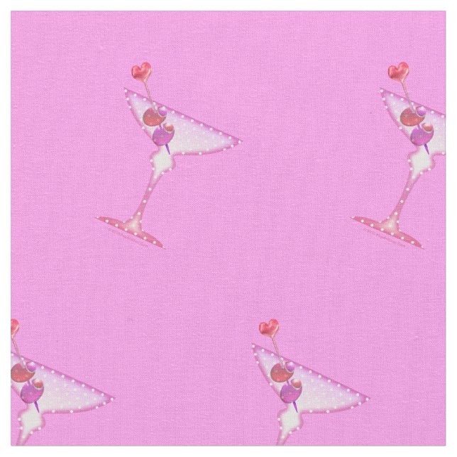 Tela FABRIC - Cócteles PINK MARTINI (De cerca)