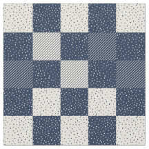 Fabric - Crazy Buffalo Check in Blue and Cream