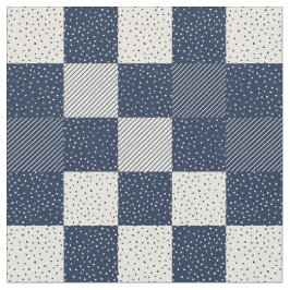 Tela Fabric - Crazy Buffalo Check in Blue and Cream