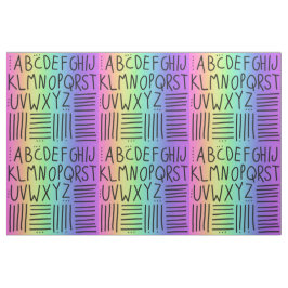 Tela Fabric de ABC manuscritos arcoiris