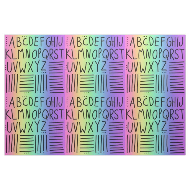 Tela Fabric de ABC manuscritos arcoiris (Yarda)