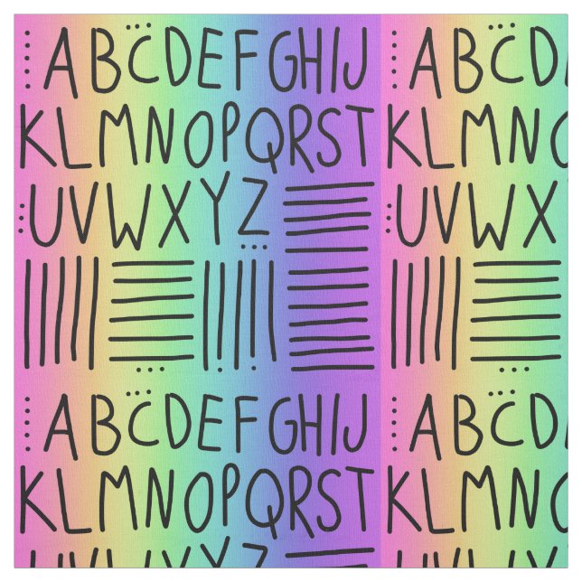 Tela Fabric de ABC manuscritos arcoiris (Retal)