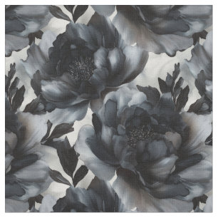 Tela Fabric De Lujo Oscuro Peonies
