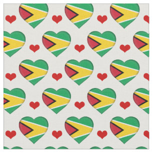 Tela Fabric de moda con bandera de Guyana de corazón r