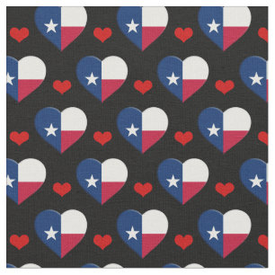 Tela Fabric de moda Texas Flag & Red Heart / Estados Un