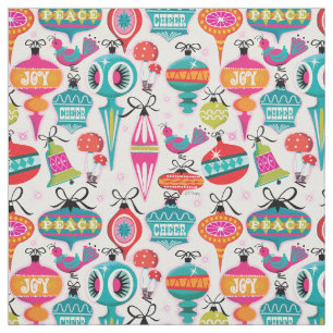 Tela Fabric de Navidades de ornamentos modernos de medi